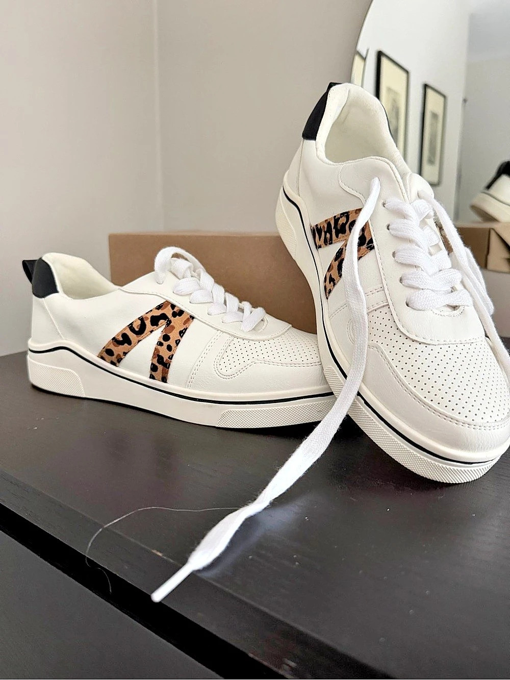 Mia Animal Print Sneakers in White US 7M